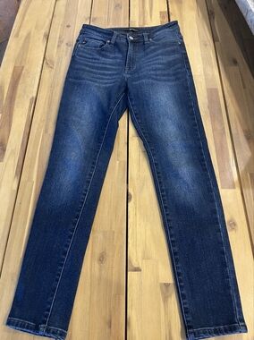 Kancan Womens Comfy Blue Denim High Waisted Fleece Lined Skinny Jeans Size 27 7